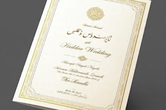 design luxury urdu and english wedding invitation  cards