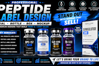 do peptide label design, peptide vial sarms, peptide box mockup peptide design