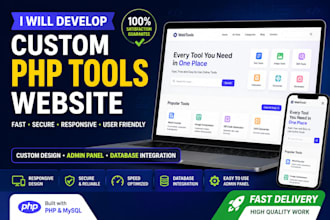 build a custom web tools website using PHP