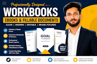 design editable and fillable pdf workbooks and ebooks