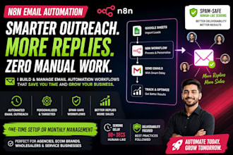 build n8n email automation for bulk outreach and customer follow up
