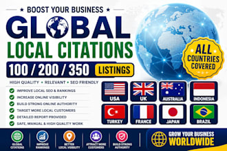 local SEO citations for UK USA australia turkey brazil and japan