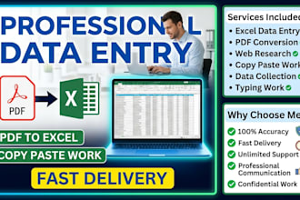 pdf to word or excel data entry work