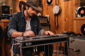 record soulful lap steel guitar, pedal steel, dobro and banjo tracks