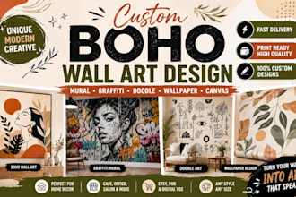 do boho wallpaper canvas mural decal doodle wallart parametric graffiti wallart