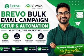 brevo bulk email campaign setup automation specialist klaviyo flows marketing