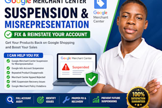 fix google merchant center suspension and gmc misrepresentation
