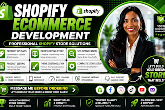 design shopify dropshipping store, shopify website, shopify SEO store redesign