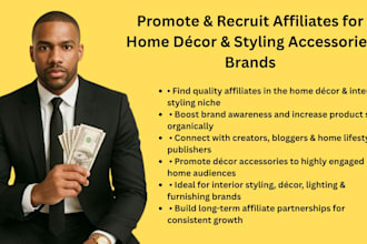 promote and recruit affiliates for home decor and styling accessories brands
