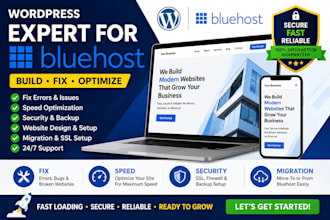 do bluehost website, fix wordpress bluehost issues, wordpress bluehost website