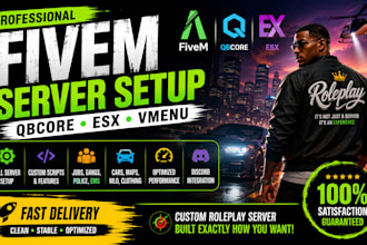 create custom qbcore, esx, and fivem server setup