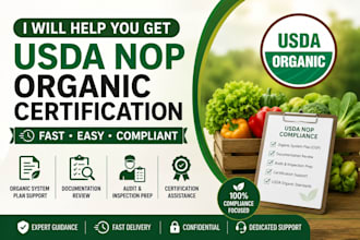 help you get usda nop organic certification fast