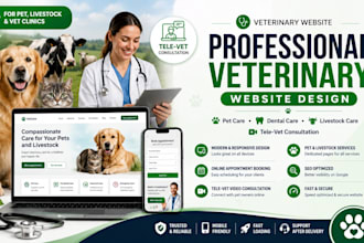 design pet dental care tele vet consultation livestock veterinary clinic website