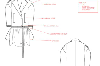 create detailed clothing tech packs and specifications