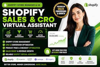 be shopify store manager VA for shopify sales cro and shopify virtual assistant