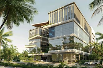 design magnificent 3d architectural facade, interior and exterior 3d rendering