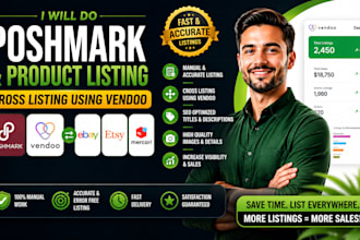 do poshmark listing, product listing, cross listing using vendoo
