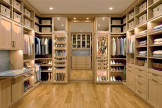 do realistic 3d rendering kitchen cabinet, walk in closet with detailed drawing
