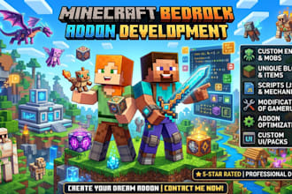 create custom minecraft bedrock addons and mods with items, mobs and addons