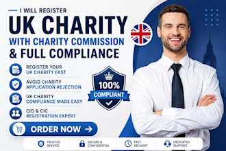 register UK charity with charity commission and full compliance