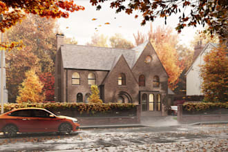 remodel existing building for renovation, tenant improvement 3d rendering, cgi