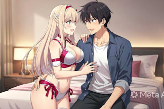 draw anime style nsfw fanart, ecchi and original characters