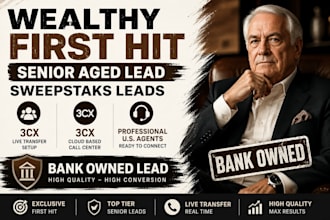 wealthy first hit senior aged lead, sweepstaks leads, 3cx setup, bank owned lead