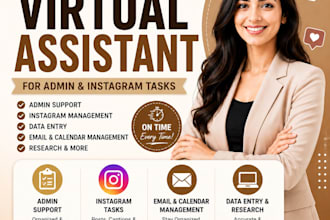 be your virtual assistant for admin and instagram tasks