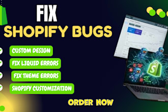 fix shopify bugs, theme license issues, customization and troubleshooting