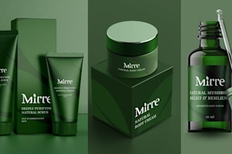 design cosmetic packaging, cosmetic label, skincare packaging and box design