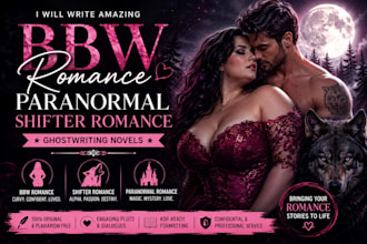 write amazing bbw, romance, paranormal shifter romance as your ghostwriter