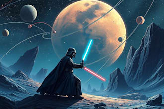 create star wars and sci fi illustration