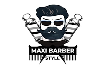 design corporate modern barber salon logo