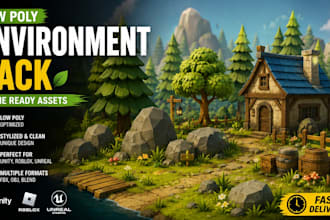 create low poly stylized 3denvironment packs props game assets optimized roblox