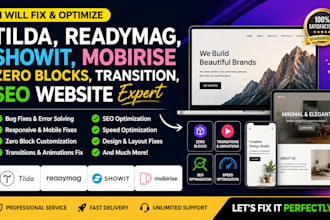 fix tilda readymag showit mobirise zero blocks transition seo website builder