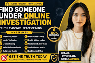 find someone online through discreet investigation and background check