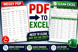 convert messy pdfs into clean excel databases