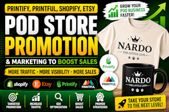 do printify printful shopify etsy pod promotion and marketing