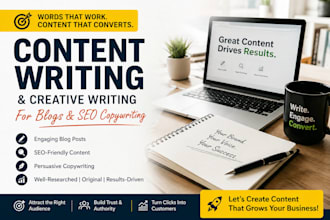 offer content writing and creative writing for blogs SEO copywriting