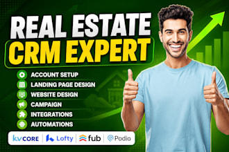 set up lofty crm real estate crm, kvcore, follow up boss, boldtrail, gohighlevel