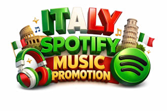do italy spotify music promotion to organic real italian listeners and playlist