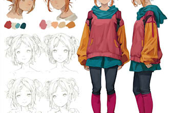 draw anime character design sheet