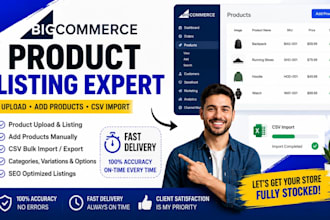 do bigcommerce product listing, product upload, add products and CSV import
