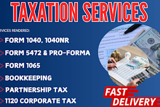 prepare and efile US tax returns form 5472, 1120 1040, 1065 as an enrolled agent