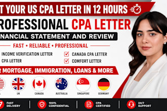 provide US CPA letter for attestation, cpa comfort letter, income letter as cpa