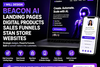 beacon ai landing page digital products sales funnel stan store website design