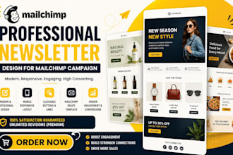 design professional newsletter for mailchimp campaign