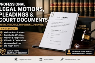 draft professional legal motions, pleadings and court documents