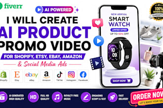 create ai product promo video for shopify etsy ebay amazon social media ads