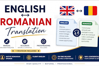 manually translate english and romanian with natural fluent results